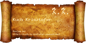 Kuch Krisztofer névjegykártya